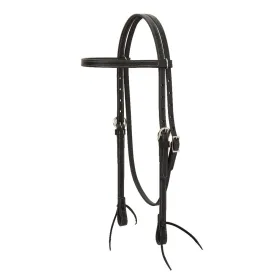 10-0013 Weaver Leather Black Latigo Leather Browband Western Headstall