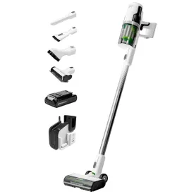 24V Cordless Battery White Deluxe Stick Vacuum w/ 4.0 Ah USB-C Battery & 30-Minute Super Charger