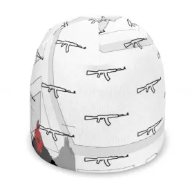 #422 cocknload beanie rooster/gun print