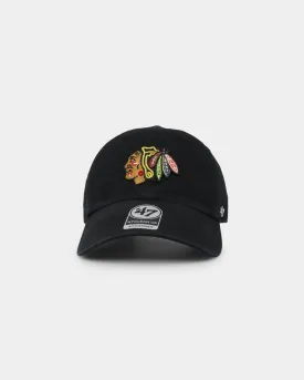 47 Brand Chicago Blackhawks Clean Up Strapback Black