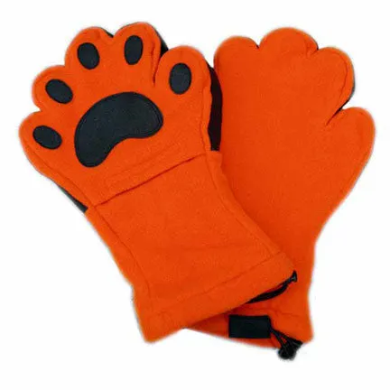 Adult Orange Fleece Mittens