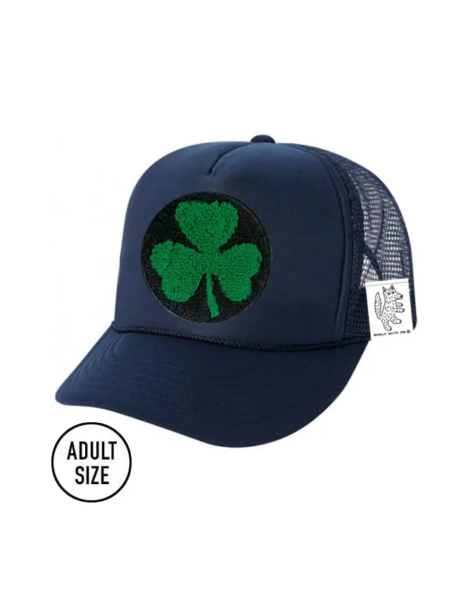 ADULT Trucker Hat with Interchangeable Velcro Patch (Navy)