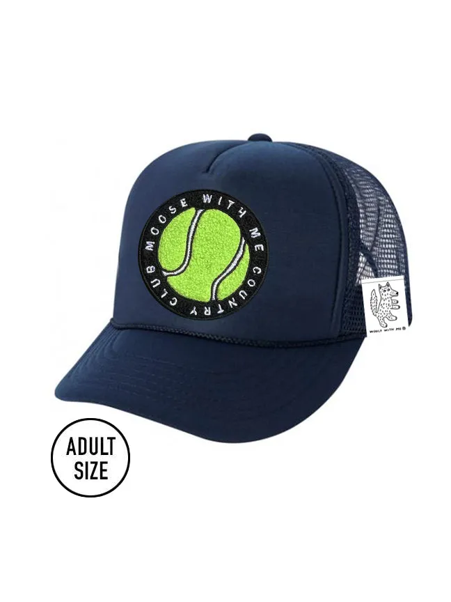 ADULT Trucker Hat with Interchangeable Velcro Patch (Navy)