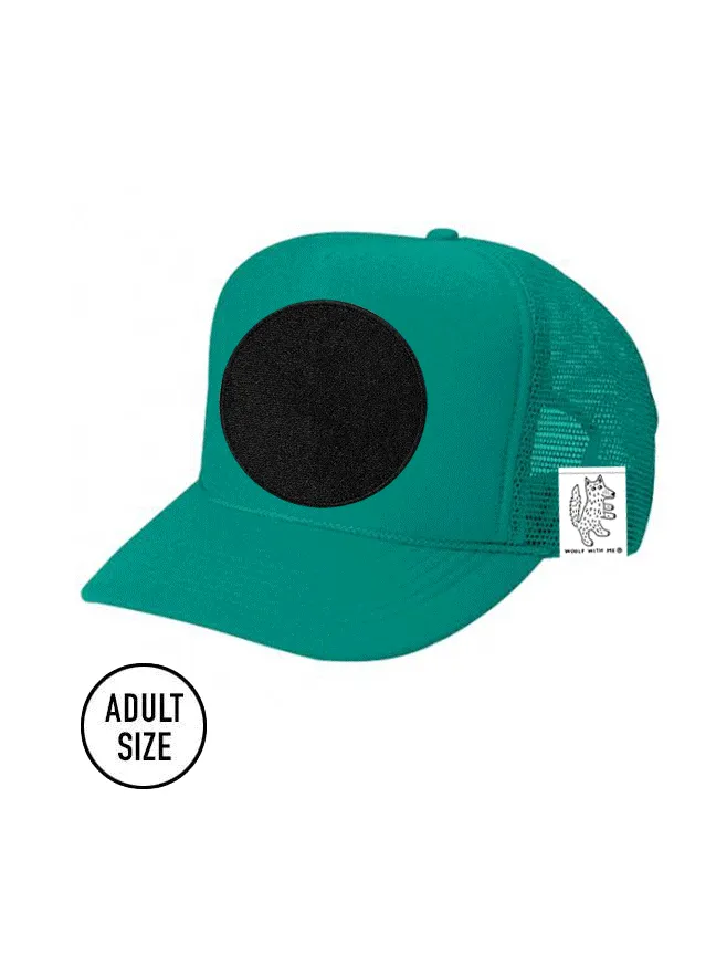 ADULT Trucker Hat with Interchangeable Velcro Patch (Teal)