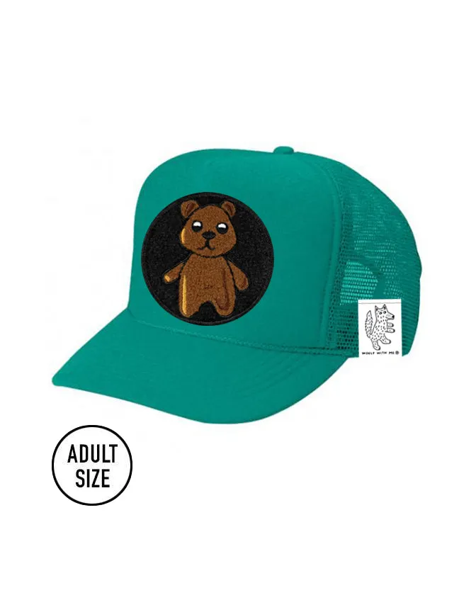 ADULT Trucker Hat with Interchangeable Velcro Patch (Teal)