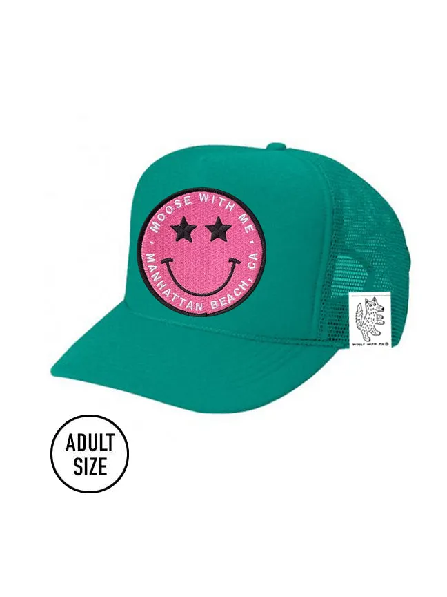 ADULT Trucker Hat with Interchangeable Velcro Patch (Teal)