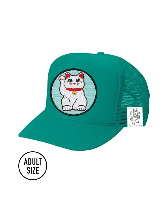 ADULT Trucker Hat with Interchangeable Velcro Patch (Teal)