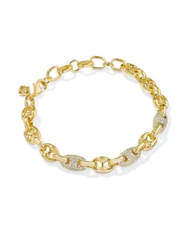 Bailey Pave Chain Bracelet in Gold White Crystal