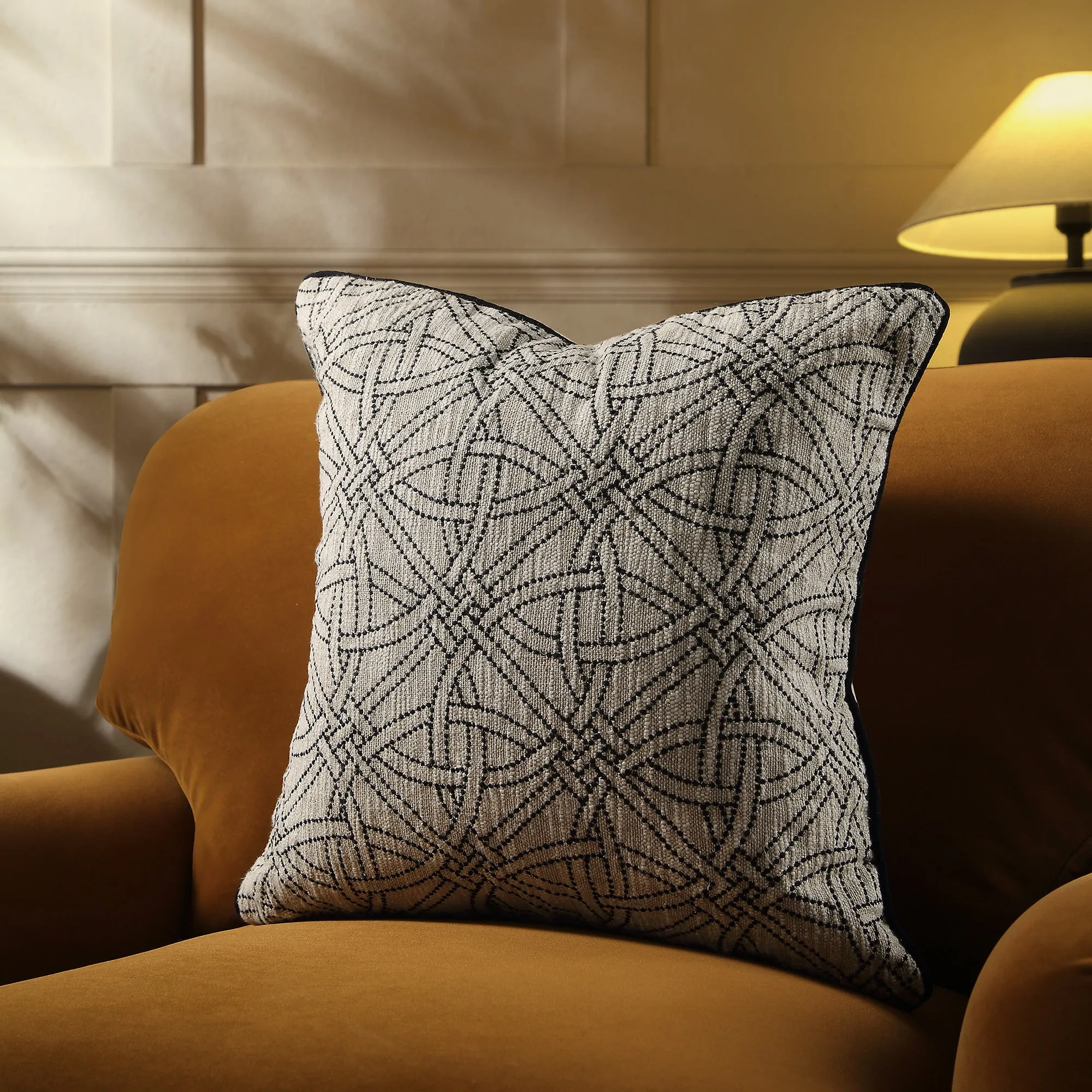 Baja Monochrome Illusion Embroidered Cushion