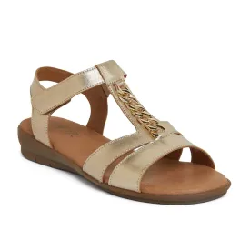 Baleno Sandal in Soft Gold Leather