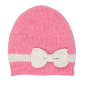 Bebe Pink Beanie w/ Knit Bow