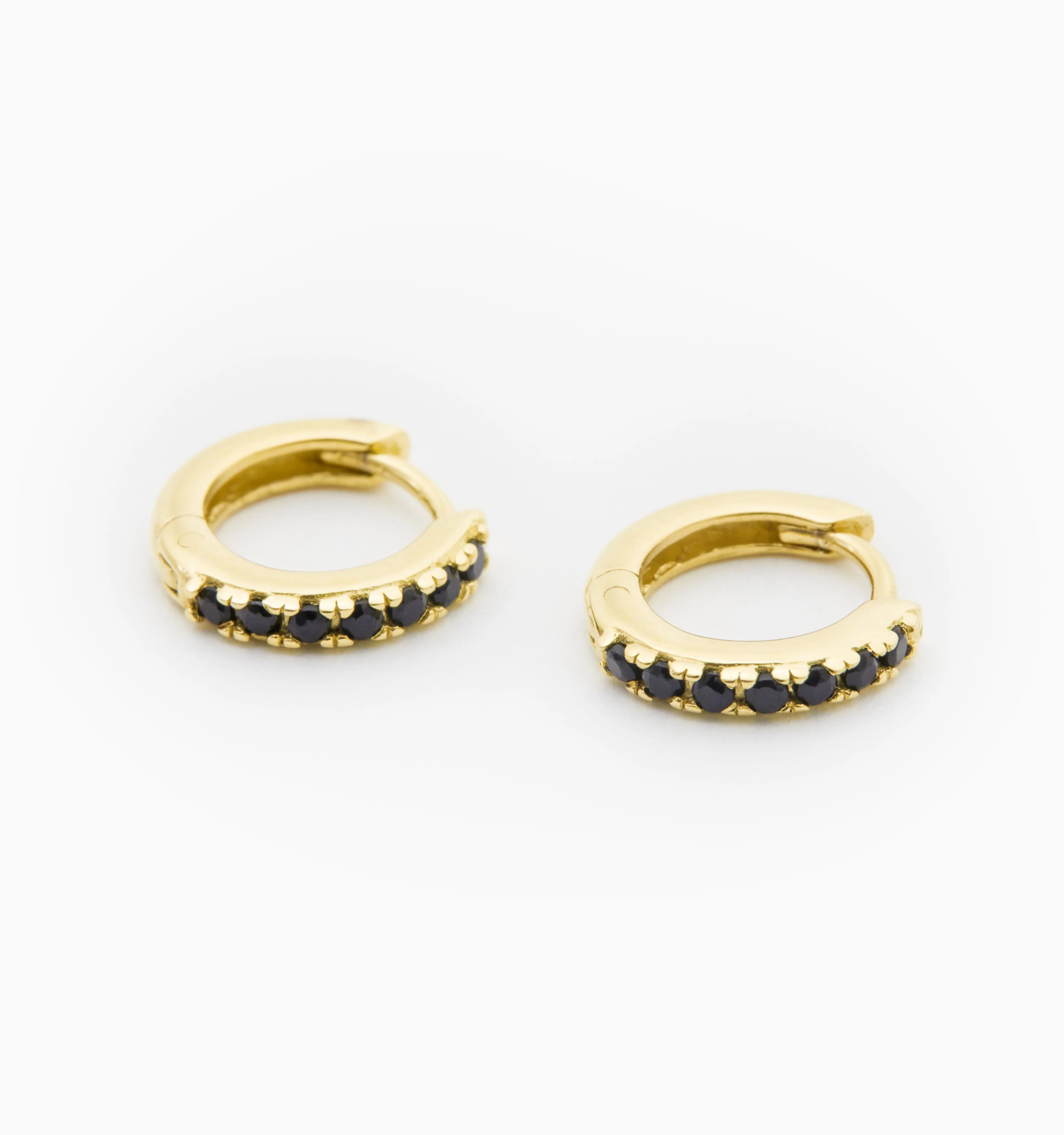 Black Pave Hoop Earrings