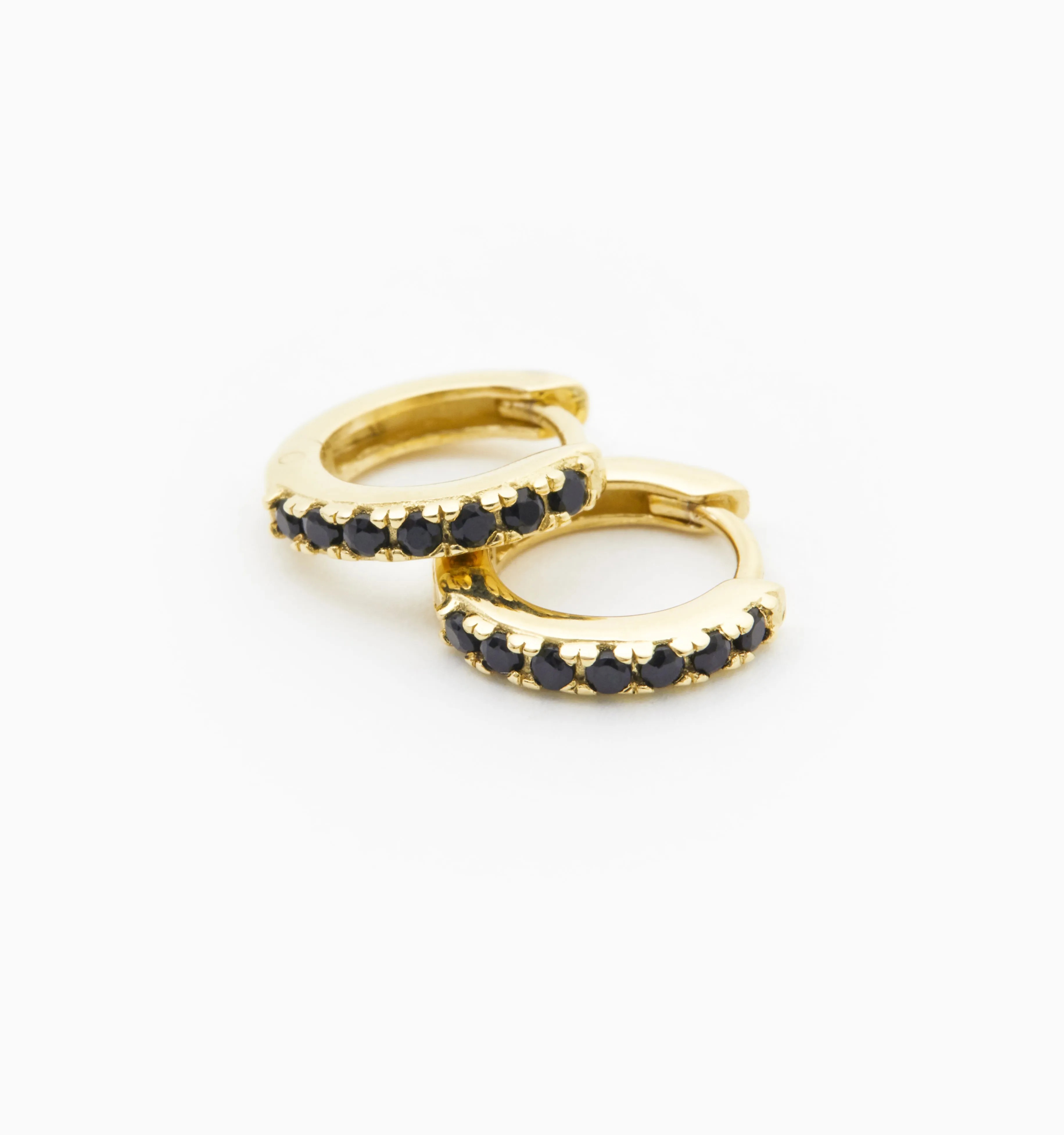 Black Pave Hoop Earrings