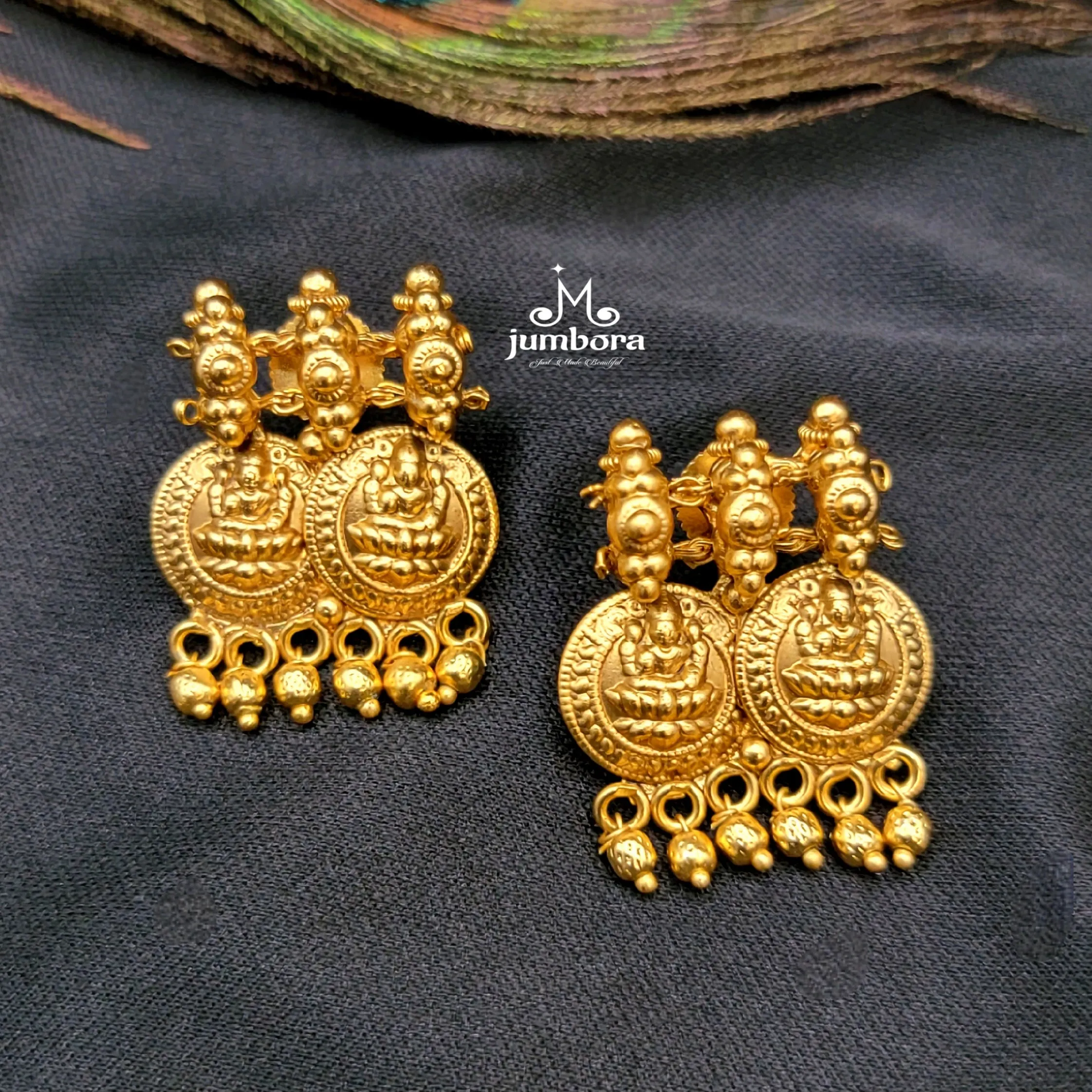 Brass Naakshi Coin Lakshmi Necklace Temple Jewelry Set