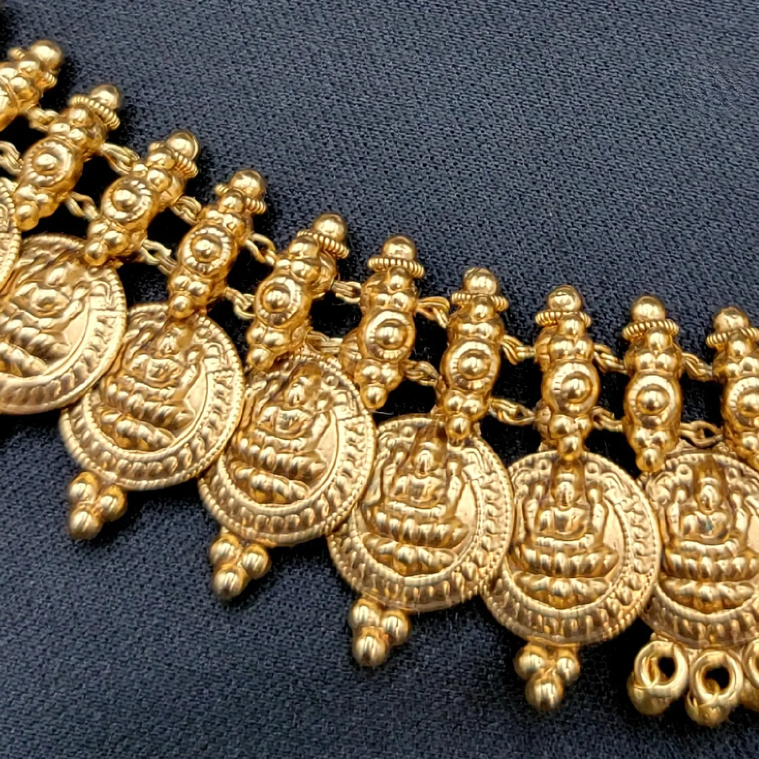 Brass Naakshi Coin Lakshmi Necklace Temple Jewelry Set