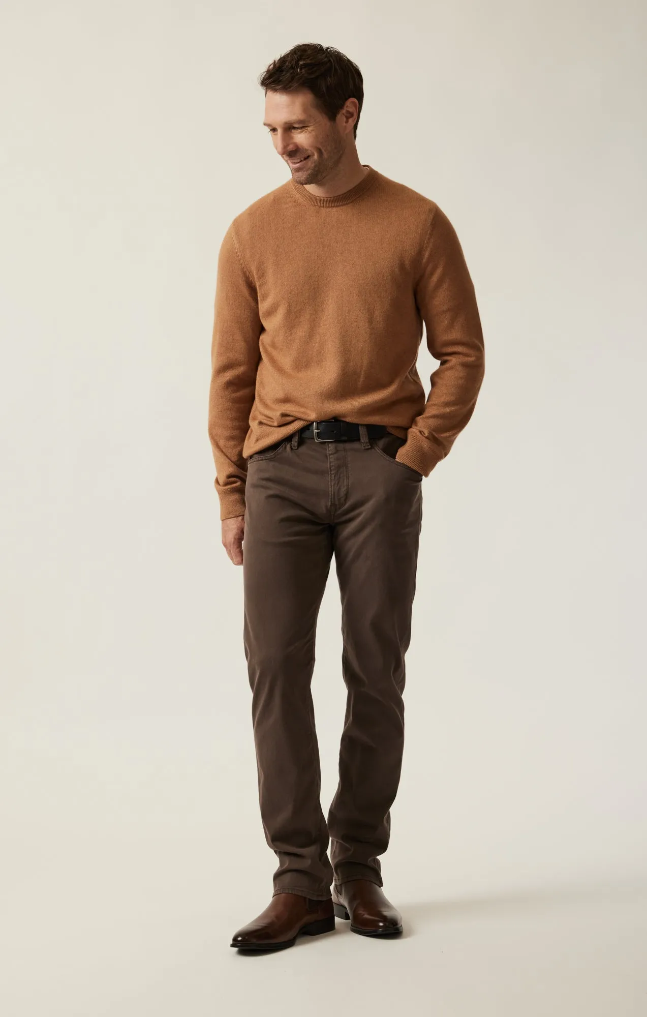 Cashmere Crew Neck Sweater In Tobacco