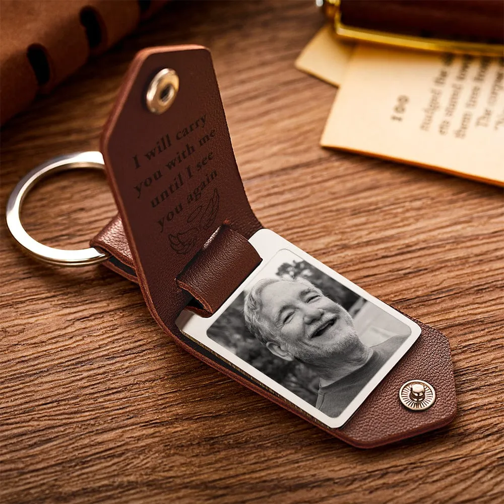 Custom Photo Leather Keychain Personalized Keychain for Memorial Gift