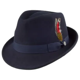 Detroit Trilby Hat - Navy Blue