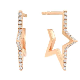 Diamond Star Hoop Earrings