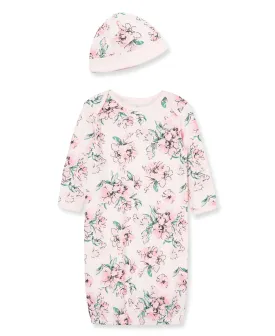 Dream Floral Sleeper Gown And Hat