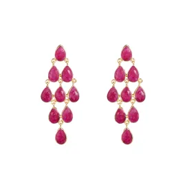 Earrings - Large Raindrop in Ruby