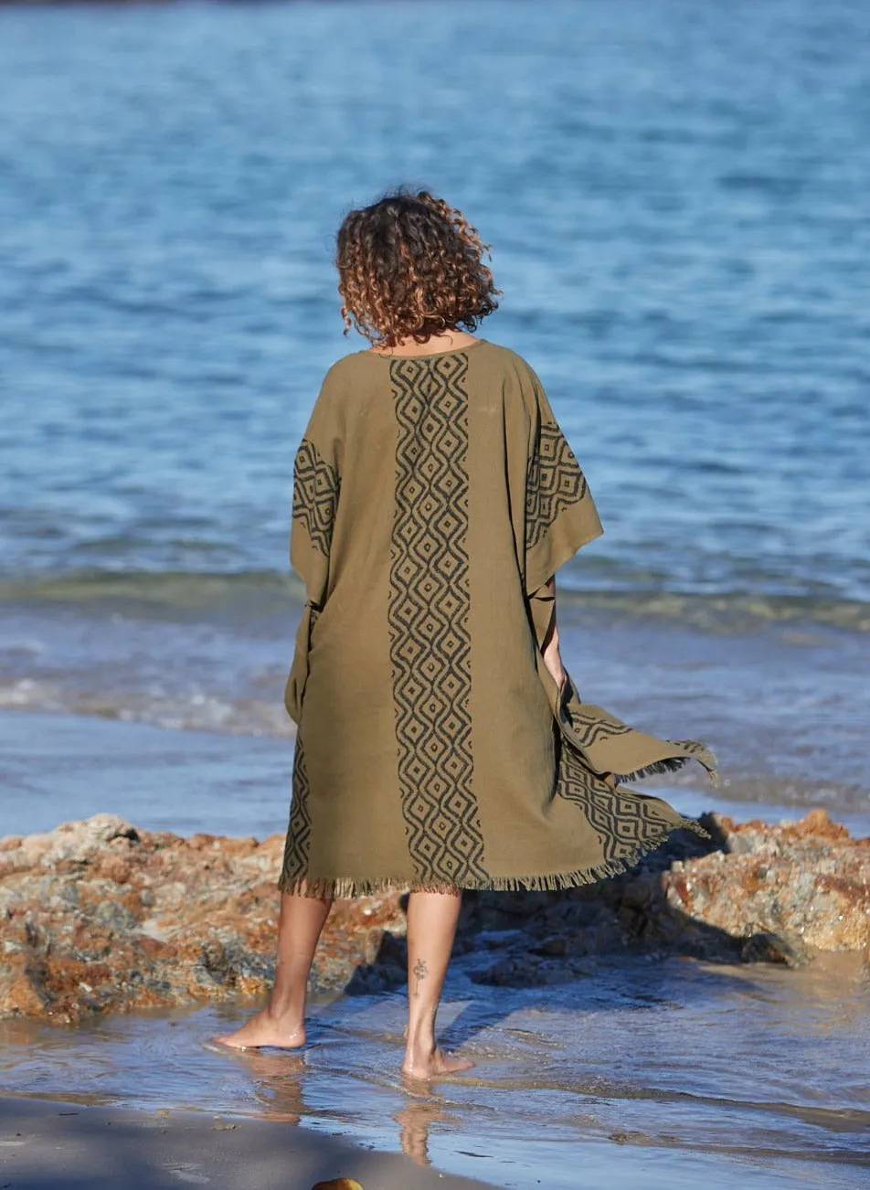 Earthy Block Print Kaftan - Wholesale