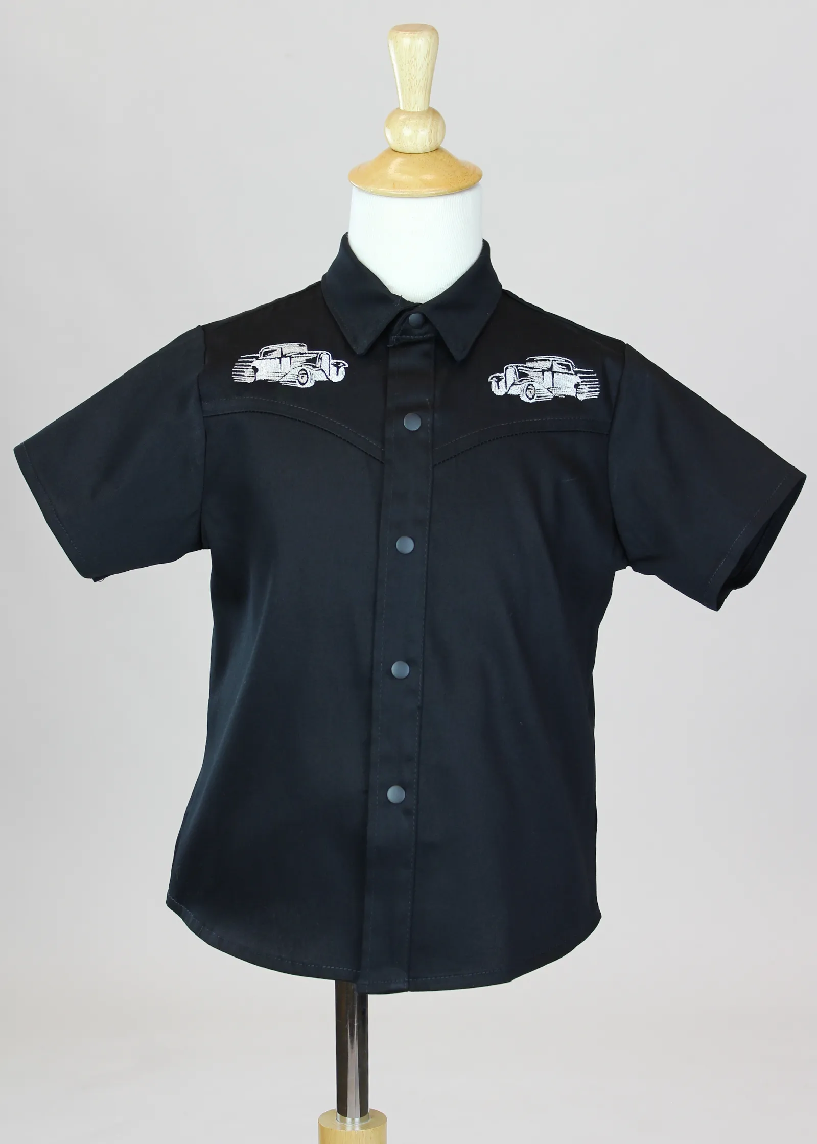 Embroidered Hot Rods Western Boy Top #LBET-WHR