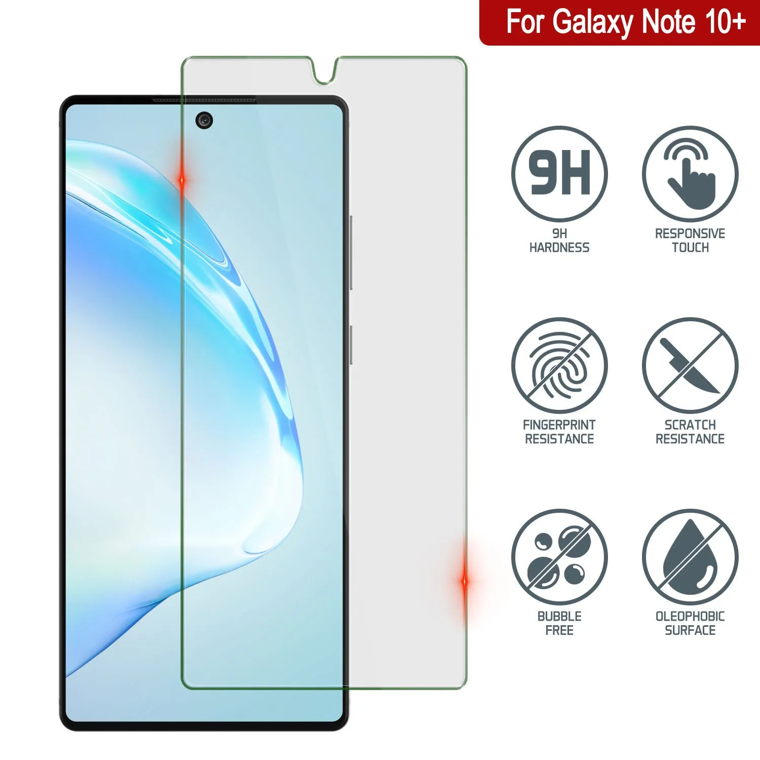 Galaxy Note 10  Plus Black Punkcase Glass SHIELD Tempered Glass Screen Protector 0.33mm Thick 9H Glass