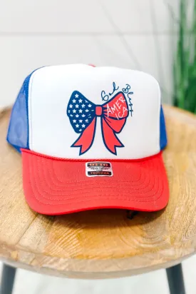 God Bless America Bow Trucker Hat