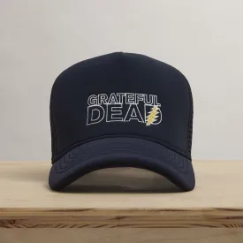 Grateful Dead Lightning Bolt Embroidery Trucker - Navy