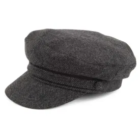 Herringbone Fiddler Cap - Charcoal