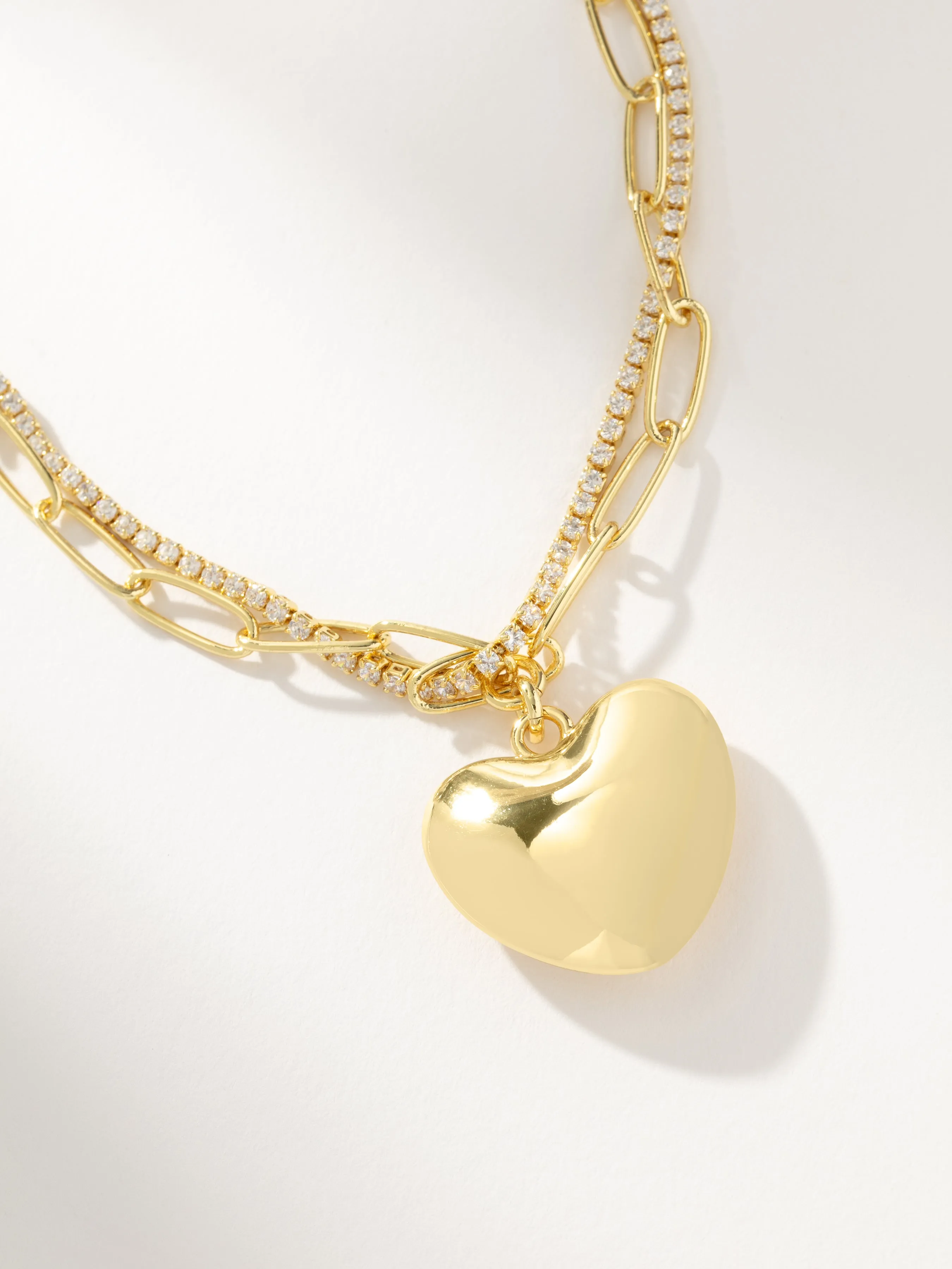 Intertwined Chain and Heart Necklace