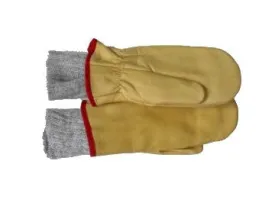 Klondike Sterling Youth Cow Grain Mittens, Knit Lined