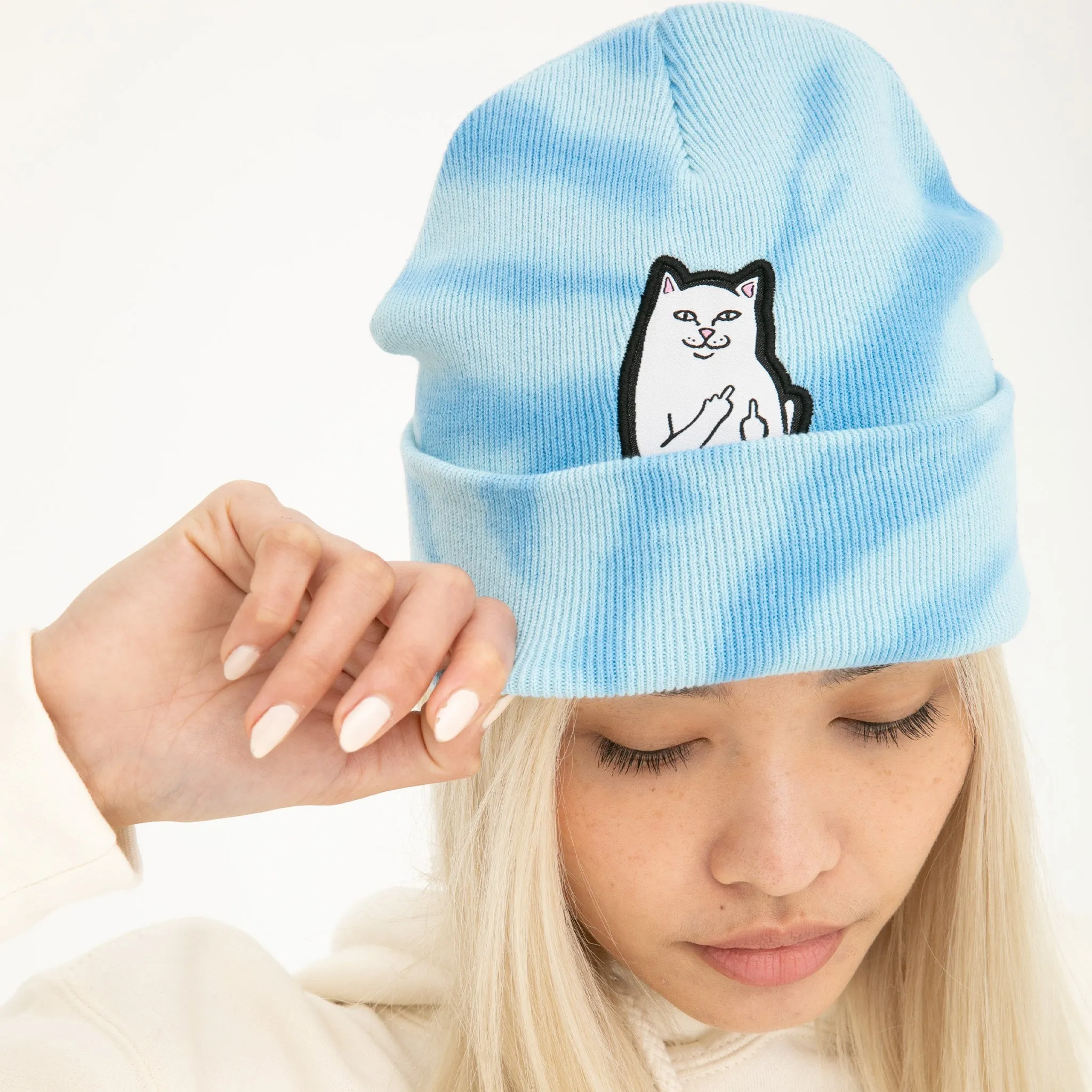 Lord Nermal Beanie (Light Blue Tie Dye)