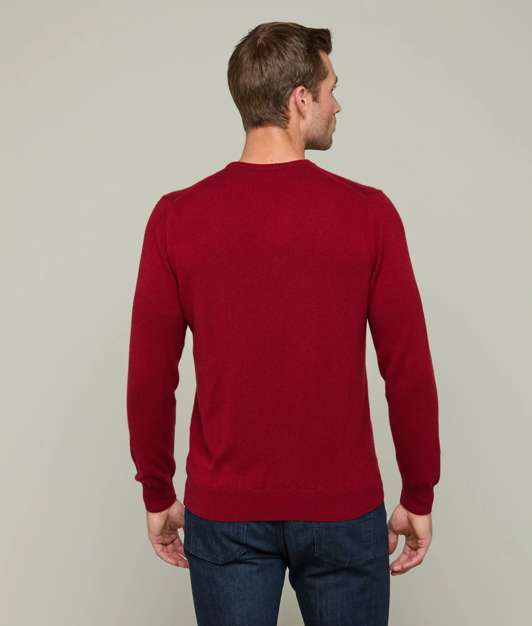 Men's Cashmere Crewneck Sweater :: Wine