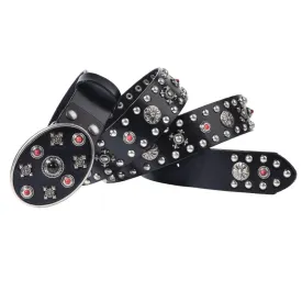 Men's Gothic Floral Studded Belt