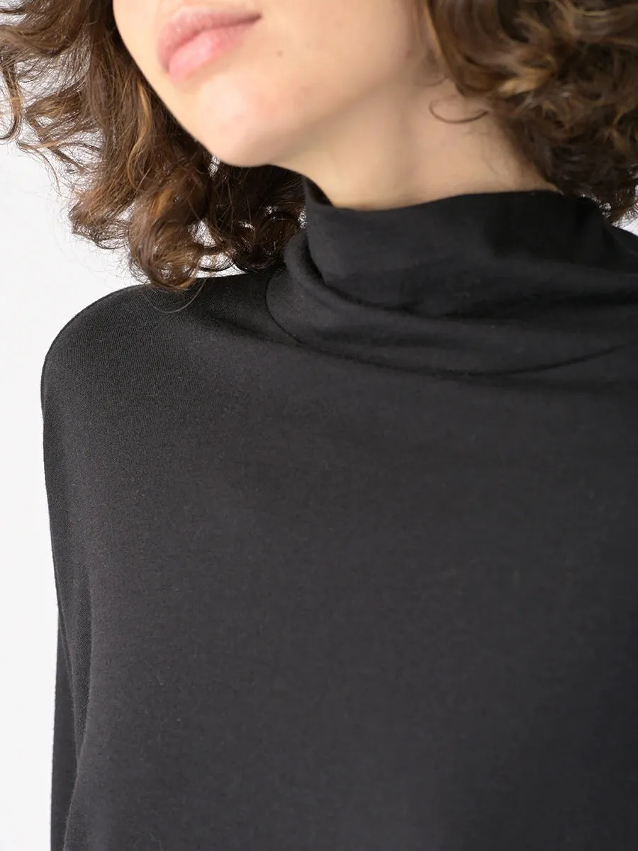 Merino Cotton Blend Turtle Neck Asymmetric Tunic