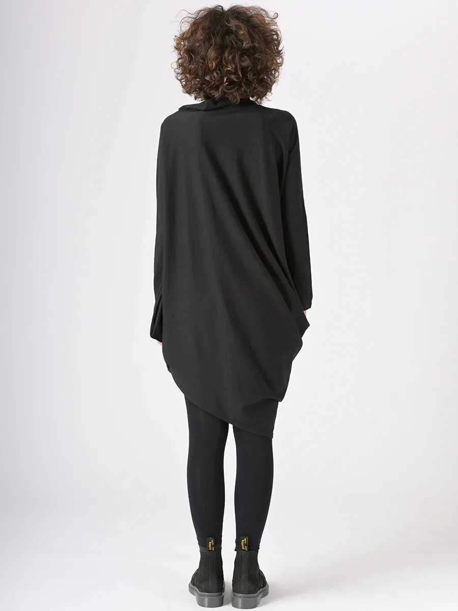 Merino Cotton Blend Turtle Neck Asymmetric Tunic