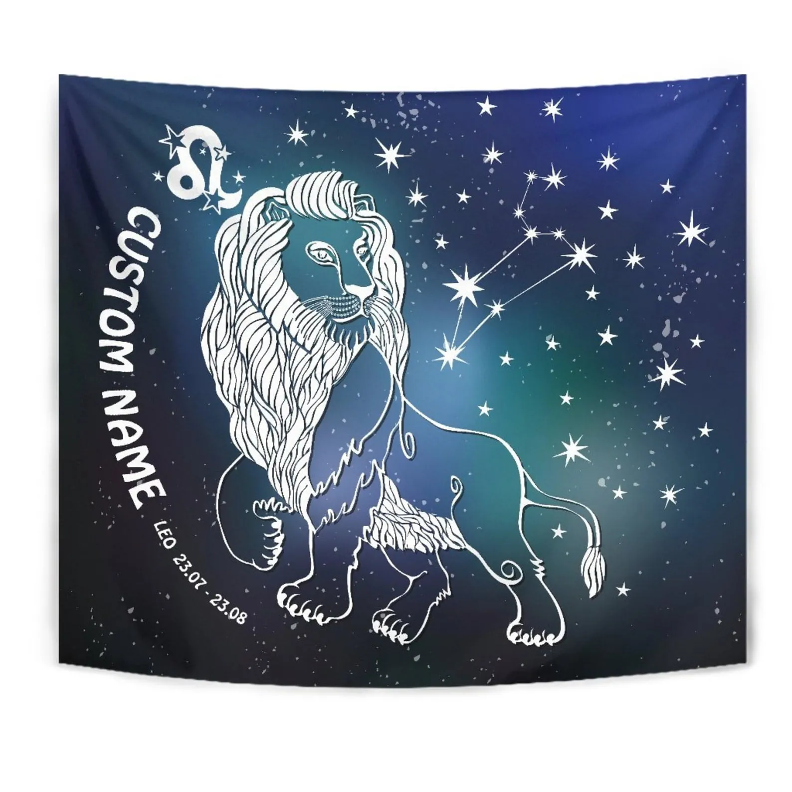 Personalized Leo Zodiac Star Sign Living Room Bedroom Tapestry, Leo Zodiac Art Wall Decor, Leo Horoscope Gift, Large Leo Tapestry