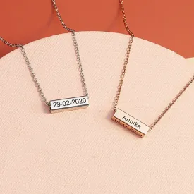 Personalized Name   Date Necklace