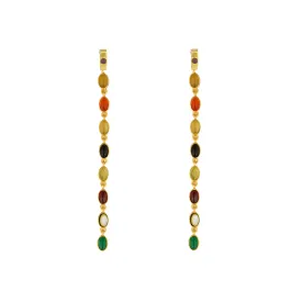 Power Chain Navratan Earrings