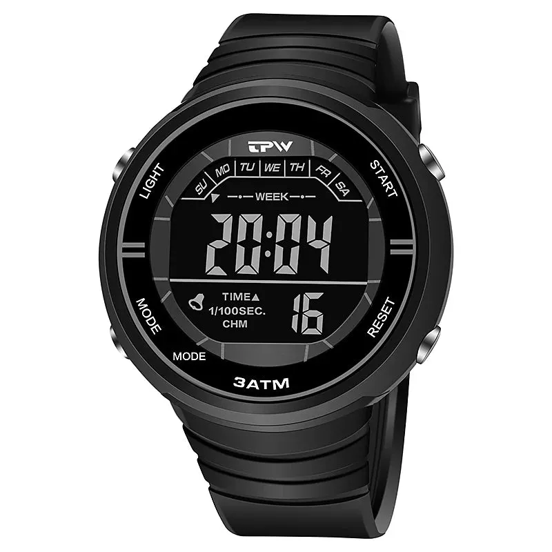 Shock Resistant Digital LED Outdoor Sports Watch (Water Resistant)