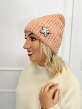 Star Beanie - Light Pink