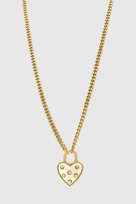 Studded Heart Pendant Necklace