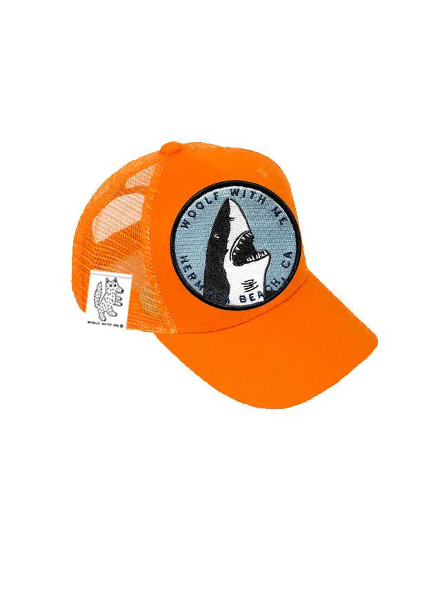 TODDLER Trucker Hat with Interchangeable Velcro Patch (Orange)