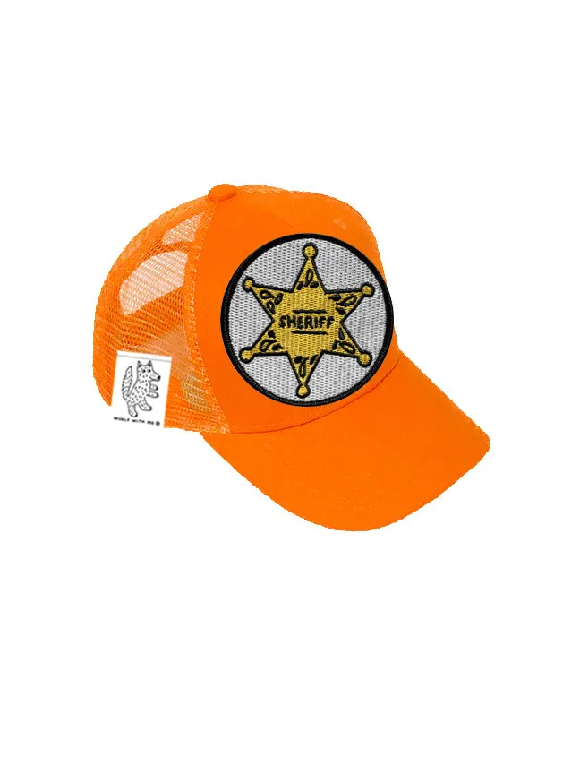 TODDLER Trucker Hat with Interchangeable Velcro Patch (Orange)