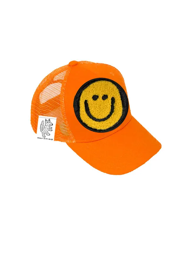 TODDLER Trucker Hat with Interchangeable Velcro Patch (Orange)